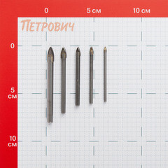 Набор сверл по плитке и стеклу Практика 3-8 мм (5 шт.) (640-346) - фото 2