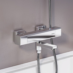 Смеситель для ванны Damixa Gala хром термостатический с коротким изливом без лейки (533000000) - фото 4