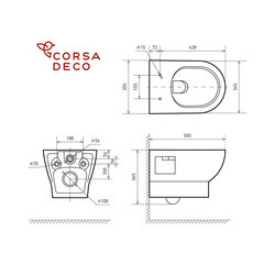 Комплект инсталляции Siamp Verso с унитазом Corsa Deco KX и сиденьем дюропласт микролифт быстросъем - фото 3