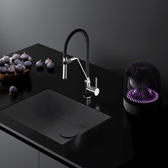 Смеситель для кухни AM.PM Like хром/черный с гибким изливом однорычажный (F8013000) - фото 2