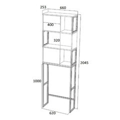 Шкаф над стиральной машиной 1Marka Grunge Loft 66 см дуб вотан (Ц0000005249) - фото 2