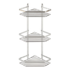 Изображение товара Полка для ванной Lider Drop угловая трехъярусная 200х200х560 мм металл хром (4242)