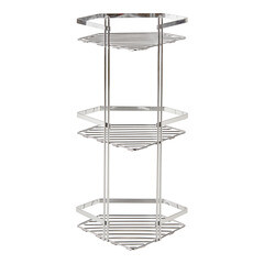 Полка для ванной Lider Drop угловая трехъярусная 200х200х560 мм металл хром (4242) - фото 3