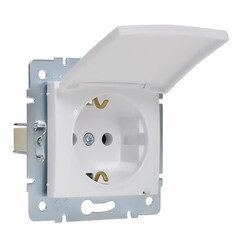 Розетка Lezard Karina встраиваемая белая с крышкой (707-0288-123B) - фото 8