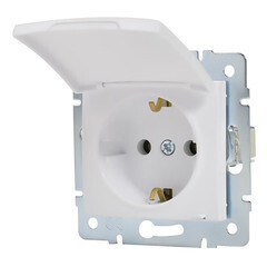 Розетка Lezard Karina встраиваемая белая с крышкой (707-0288-123B) - фото 2