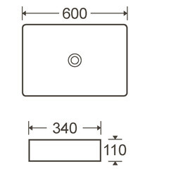 Раковина Corsa Deco WX200 61 см накладная белая (ABWX61R) - фото 6