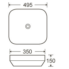 Раковина Corsa Deco WX200 49 см накладная белая (ABWX49R) - фото 6
