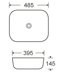 Раковина Corsa Deco WX200 48 см накладная белая (ABWX48R) - фото 6