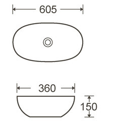 Раковина Corsa Deco WX100 60 см накладная белая (ABWX61C) - фото 6