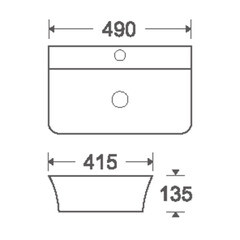Раковина Corsa Deco WX200 49 см накладная с полочкой белая (ABWX2-49R) - фото 6