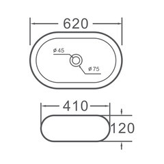 Раковина Corsa Deco Vogue200 62 см накладная белая (ABVG62O) - фото 6