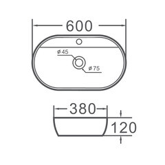 Раковина Corsa Deco WX300 60 см накладная с полочкой белая (ABWX2-60O) - фото 6