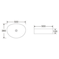Раковина Corsa Deco FX300 50 см накладная белая матовая (ABFX50OMW) - фото 6