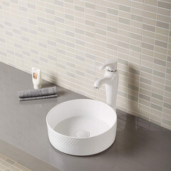 Раковина Corsa Deco Chevron 36 см накладная белая (ABCH36) - фото 7