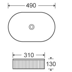 Раковина Corsa Deco Lines 49 см накладная белая (ABLVX49O) - фото 6