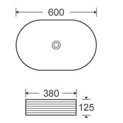Раковина Corsa Deco Stripe100 60 см накладная белая (ABST60O) - фото 6
