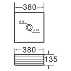 Раковина Corsa Deco Stripe200 38 см накладная белая (ABST38Q) - фото 6