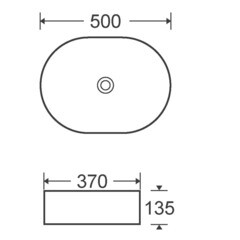 Раковина Corsa Deco WX300 50 см накладная белая (ABWX37O) - фото 6