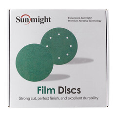 Диск шлифовальный Sunmight Film L312T d225 мм P60 на липучку пленочная основа (50 шт.) (53505) - фото 3