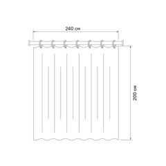 Штора для ванны Iddis 2000х2400 мм полиэстер серая (BL01P24i11) - фото 2