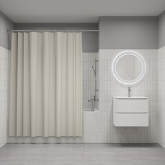 Штора для ванны Iddis BASE 2000х1800 мм полиэстер бежевая (BS02P18i11) - фото 3