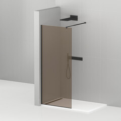 Душевая перегородка Cezares Liberta черная 120х195 см стекло цвет бронза 8 мм (LIBERTA-L-1-120-BR-NERO) - фото 4