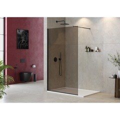 Душевая перегородка Cezares Liberta черная 120х195 см стекло цвет бронза 8 мм (LIBERTA-L-1-120-BR-NERO) - фото 3