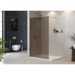 Душевая перегородка Cezares Liberta хром 120х195 см стекло цвет бронза 8 мм (LIBERTA-L-1-120-BR-Cr) - фото 3