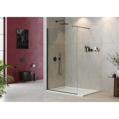 Душевая перегородка Cezares Liberta черная 120х195 см стекло прозрачное 8 мм (LIBERTA-L-1-120-C-NERO) - фото 4