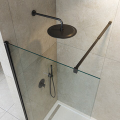 Душевая перегородка Cezares Liberta черная 120х195 см стекло прозрачное 8 мм (LIBERTA-L-1-120-C-NERO) - фото 2