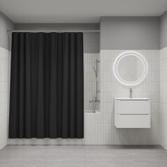 Штора для ванны Iddis 2000х1800 мм PEVA серая (P03PE18i11) - фото 3