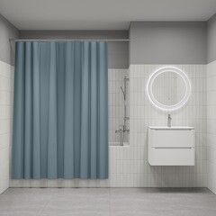 Штора для ванны Iddis 2000х1800 мм PEVA серая (P09PE18i11) - фото 3