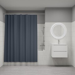 Штора для ванны Iddis 2000х1800 мм полиэстер серая (BS01P18i11) - фото 3