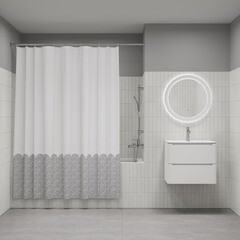 Штора для ванны Iddis 2000х1800 мм полиэстер серая (BW01P18i11) - фото 3