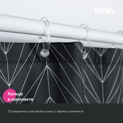 Штора для ванны Iddis 2000х1800 мм полиэстер черная/белая (BB05P18i11) - фото 7