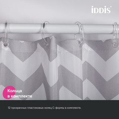 Штора для ванны Iddis 2000х1800 мм полиэстер серая (BR02P18i11) - фото 6