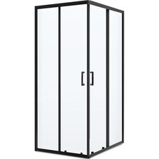 Душевой уголок BelBagno Uno черный 100х100х195 см квадрат стекло прозрачное 5 мм (UNO-195-A-2-100-C-NERO)