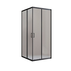 Изображение товара Душевой уголок BelBagno Uno черный 90х90х195 см квадрат стекло матовое 5 мм (UNO-195-A-2-90-P-NERO)