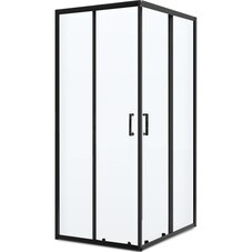 Душевой уголок BelBagno Uno черный 90х90х195 см квадрат стекло прозрачное 5 мм (UNO-195-A-2-90-C-NERO)