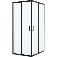 Изображение товара Душевой уголок BelBagno Uno черный 90х90х195 см квадрат стекло прозрачное 5 мм (UNO-195-A-2-90-C-NERO)