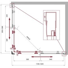 Душевой уголок BelBagno Uno черный 120х100х195 см прямоугольник стекло прозрачное 5 мм (UNO-195-AH-2-120/100-C-NERO) - фото 2