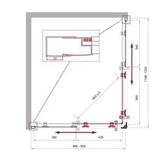 Душевой уголок BelBagno Uno черный 120х90х195 см прямоугольник стекло матовое 5 мм (UNO-195-AH-2-120/90-P-NERO) - фото 2