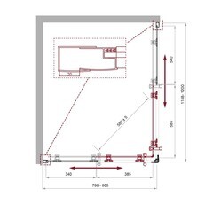 Душевой уголок BelBagno Uno хром 120х80х195 см прямоугольник стекло прозрачное 5 мм (UNO-195-AH-2-120/80-C-Cr) - фото 3