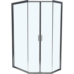 Душевой уголок BelBagno Uno хром 120х90х195 см пятиугольник стекло прозрачное 5 мм (UNO-195-PH-2-120/90-C-Cr) - фото 1