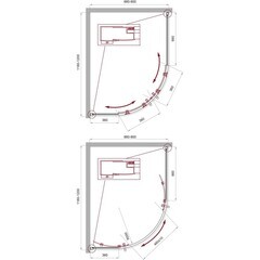 Душевой уголок BelBagno Uno хром 120х90х195 см полукруг стекло прозрачное 5 мм (UNO-195-RH-2-120/90-C-Cr) - фото 2