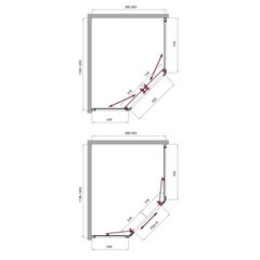 Душевой уголок BelBagno Uno хром 120х90х195 см пятиугольник стекло прозрачное 5 мм (UNO-195-PH-2-120/90-C-Cr) - фото 3