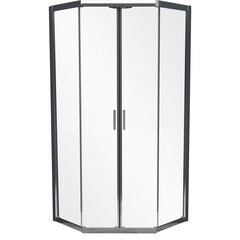 Изображение товара Душевой уголок BelBagno Uno хром 90х90х195 см пятиугольник стекло прозрачное 5 мм (UNO-195-P-2-90-C-Cr)