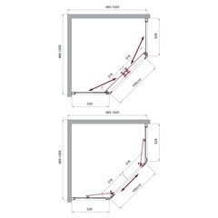 Душевой уголок BelBagno Uno хром 100х100х195 см пятиугольник стекло прозрачное 5 мм (UNO-195-P-2-100-C-Cr) - фото 2