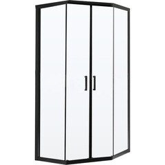 Изображение товара Душевой уголок BelBagno Uno черный 90х90х195 см пятиугольник стекло прозрачное 5 мм (UNO-195-P-2-90-C-NERO)