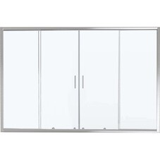 Шторка на ванну раздвижная 150х140х0,5 см профиль хром BelBagno Unique (UNIQUE-VF-2-150/180-140-C-Cr)